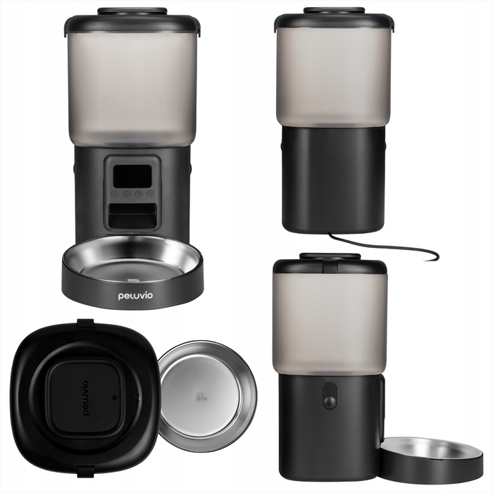 Автоматичний годувальник-дозатор корму для котів та собак Peluvio Crispy, 4,5 л