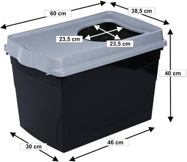 Коточистка 2 шт. з відкритим доступом чорно-сіра 60 x 38,5 x 40 см