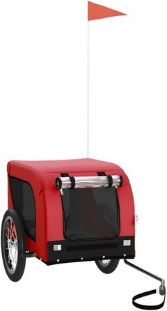 Причіп для велосипеда для собак, червоно-чорний, Oxford-Gewebe та залізо, LH99939