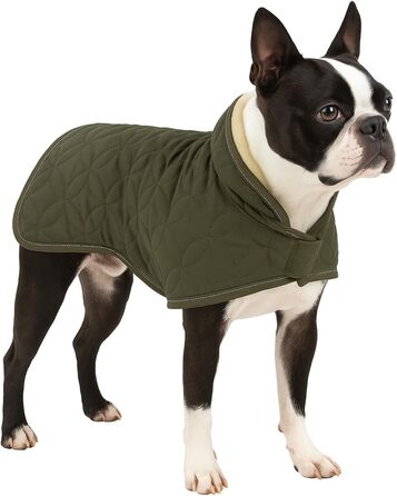 Шлейка для собак Flaingo Hundeantel Winter Ushi, хакі, розмір S, поліестер, водовідштовхувальна, з флісовою підкладкою, на липучках, світловідбиваюча, з отвором для повідка