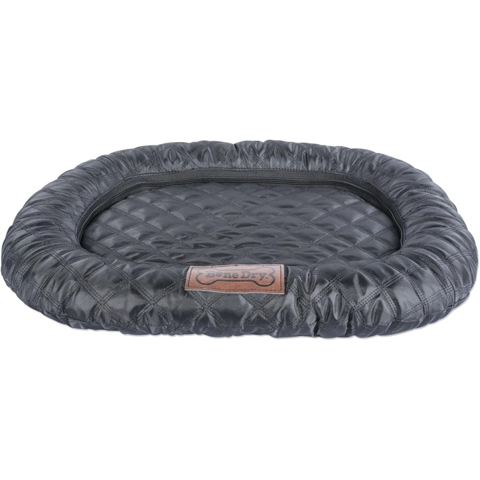 Килимок для домашніх тварин Bone Dry, овальний, стьобаний, чорний, 66x99 см, XL, з бортиками та м'якою підкладкою