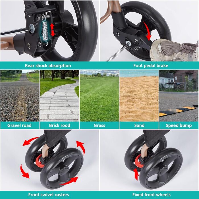 Візок для собак Ownpets - 3в1, для собак середніх порід (до 30 кг), блакитний, з автотранспортною коробкою, поворотні колеса та амортизація