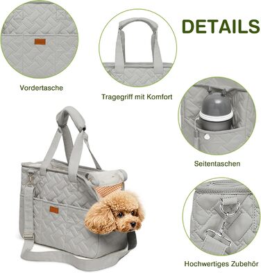 Транспортна переноска для котів та маленьких собак ALLSOPETS, зручна переноска для подорожей, переноска для цуценят з регульованим поводом (Сіра зірка, S)