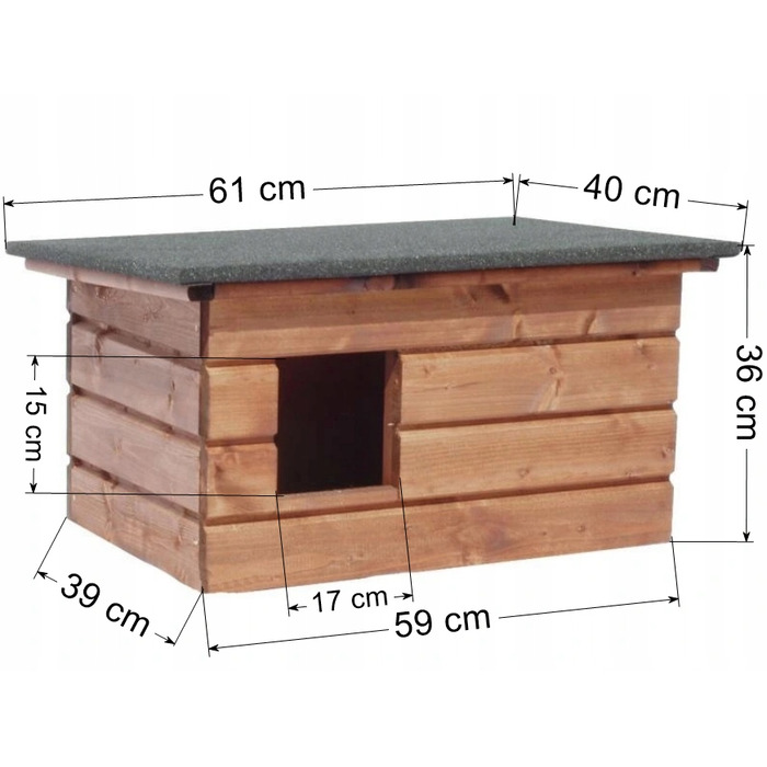 Будка для собак Cisana, дерево, зовнішні розміри: 80 см x 60 см x 68 см