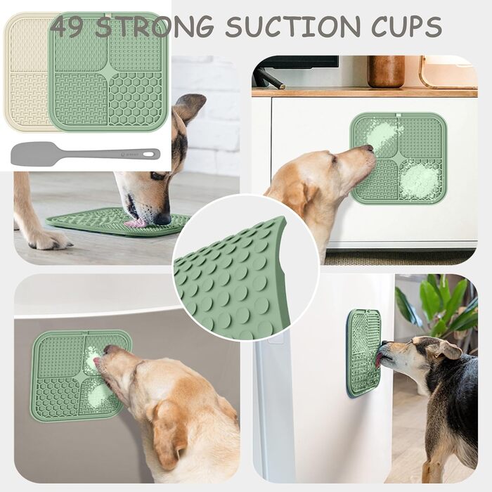 Килимок для собак з присосками, 2 шт. - повільне годування, зменшення тривоги та нудьги, ідеально для дресирування, 21.6 x 21.6 см