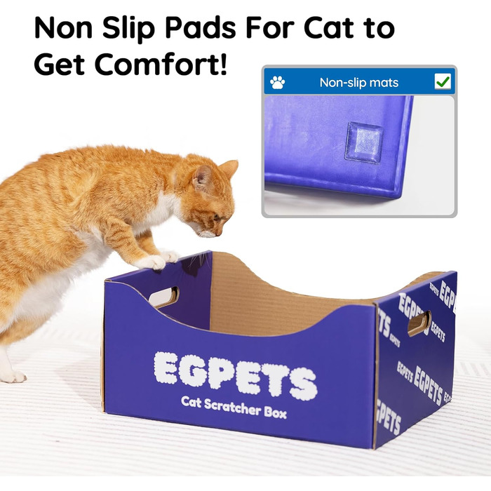 Котяча картонна когтеточка EGPETS, велика, міцна, знімна підкладка, фіолетова