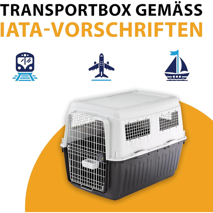 Переноска для собак Ferplast Atlas 60, сіра, 61 x 91 x 68 см, для середніх собак