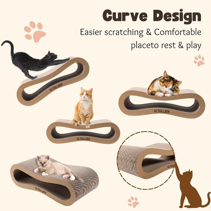 Кігтеточка ULTRALARK з ліжком та зоною відпочинку, двостороння, коричнева