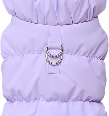 Зимова куртка для собак великих порід, тепла та водонепроникна, з відбивачами, фірмовий стиль (XL, світло-фіолетовий)