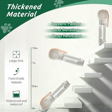 Водяний диспенсер для годування тварин з мішками для відходів, портативна пляшка для води для собак та котів, 500 мл