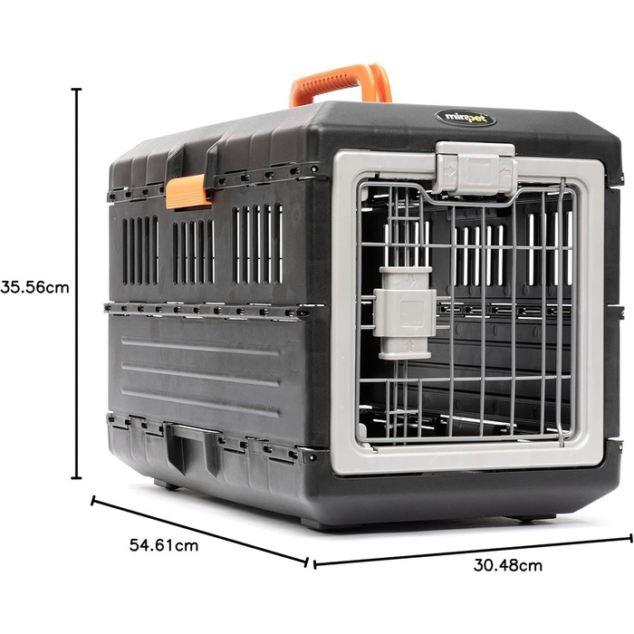 Mirapet США переноска для котів і собак 55,9 см, складана, жорсткий пластик, 360° вентиляція, для дому та вулиці