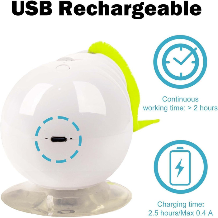 Інтерактивна іграшка для котів Dandin Wuselwurm - іграшка-черв'як для котів, самостійна розвага, кріплення на стіну/вікно, для кошенят та середніх порід