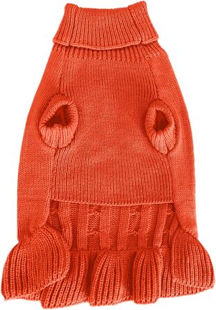 Світшот для маленьких собак, в'язаний одяг для котів, теплий зимовий одяг для кошенят, цуценят, розмір XS, світло-блакитний (XX-Small, сукня-помаранчевий)