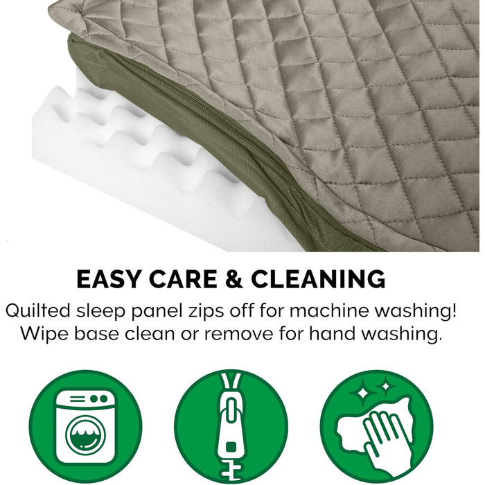 Гірчичне собаче ліжко Furhaven з охолоджуючим гелем, водонепроникне, для собак середніх та маленьких порід (до 15,9 кг), знімний, пральний чохол, для дому та вулиці, розмір L (102 x 81 x 10 см)