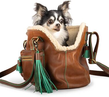 Сумка-переноска для собак Dog with a Mission, шкіряна, універсального розміру 32x20x27 см