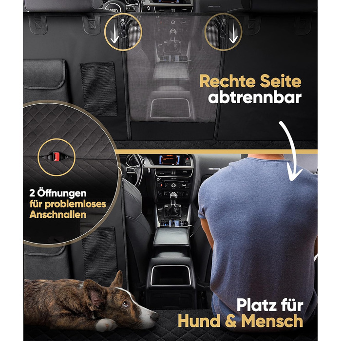 Захисна автомобільна накидка для собак HELDENWERK: водовідштовхувальна, стійка до подряпин, універсальна, з боковим захистом та оглядовим вікном