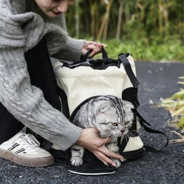 Рюкзак для собак, переноска для тварин, дихаюча, 14.96 x 8.66 x 15.75 дюймів, з регульованими ременями, зручна, з безпечним дизайном