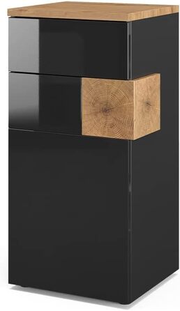 Пенал для ванної Vicco Eden, антрацит/дуб, 40x84 см