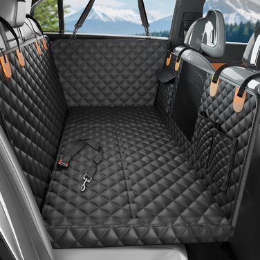 Килимок для собак у машину, заднє сидіння, 2025. Водонепроникний, антиковзкий, міцний, з жорсткою основою. Підходить для собак до 180 кг (400 фунтів). Оранжево-чорний, екстра товстий.