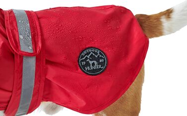 Дощовик для собак HUNTER UPPSALA RAIN, червоний, водонепроникний, вітростійкий, регульований пояс, світловідбиваючий, еластичні петлі на ніжках, компактно пакується, легко чиститься, можна прати, розмір 45