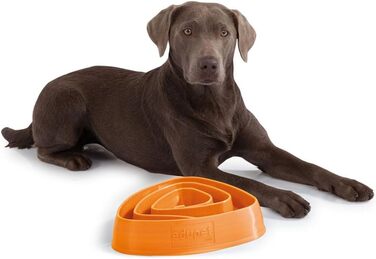 Миска для собак Slow Feeder, Anti-Schling, 700 мл, оранжева - для собак середніх та великих порід