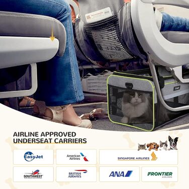 Трансформер для домашніх тварин Lekereise: переноска для котів та собак до 5,4 кг, TSA-сертифікована, сірого кольору