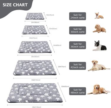 Ортопедичне ліжко для собак BVAGSS, м'яка та тепла підстилка для собак, 100x80 см, білий зірковий принт