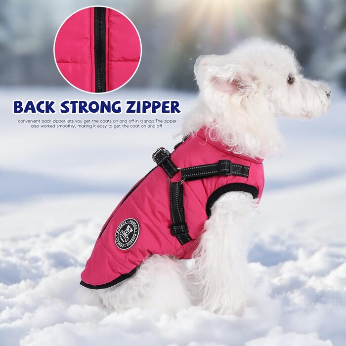 Зимня куртка для собак - водонепроникний теплий халат для маленьких, середніх та великих собак (зелений, 5XL, рожевий)