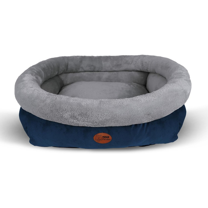 Ліжко для собак та котів Kira – знімний матрац, м'яке та нековзне, можна прати в машині – Small 51 x 46 x 18 см (Extra-Large 90x65x23 см, Блакитний)