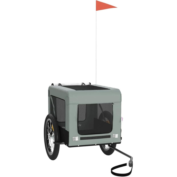 Кіянка для собак та котів з тканини Oxford, з ПВХ-дахом, 63x123x66 см, сіро-чорна модель 93916