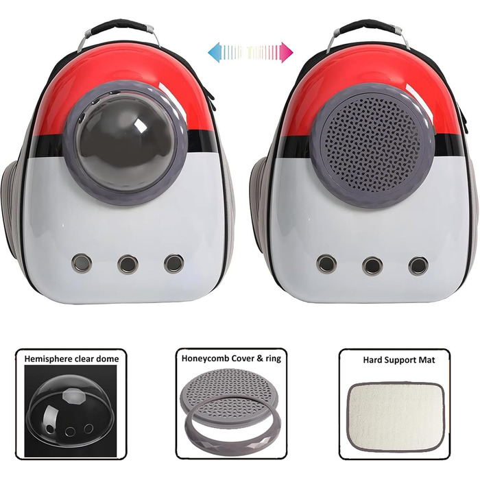 Рюкзак для кота, переноска для тварин до 9 кг, з переднім розширенням, чорний, для котів, цуценят, кроликів