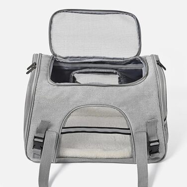 Сумка-переноска для собак – сумочка на плече, розкладна, прозора | Легка переноска для цуценят та маленьких собак, зручний рюкзак для подорожей, Trans (сірий)