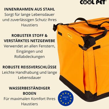Органайзер для собак 91х64х64 см 2XL, переноска, клітка, коробка для собак, автопереноска, складана переноска (оранжева)