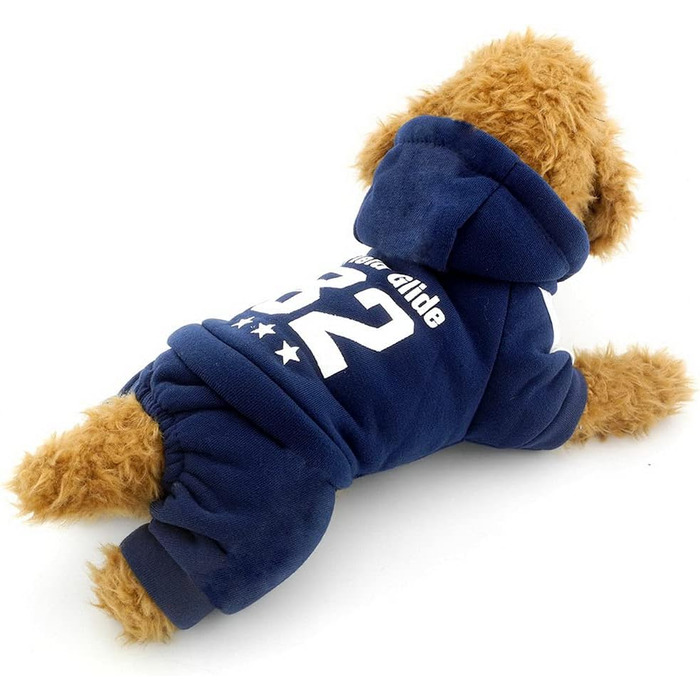 Захисний зимовий комбінезон для собак (L, блакитний) з флісовою підкладкою, теплий, для маленьких собак, бренду Ranphy
