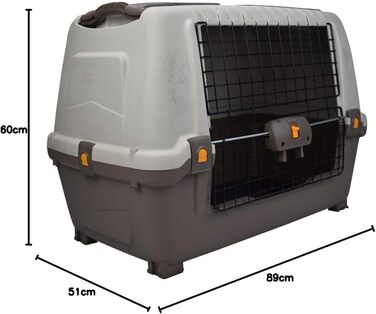 Автобокс Skudo Car 90 сірий, 89x51x60 см, перевізник для тварин