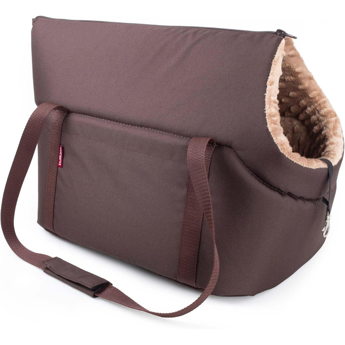 Сумка-переноска для собак та котів, L, 42x29x33 см, Колір: Бежево-коричневий, Матеріал: Minky