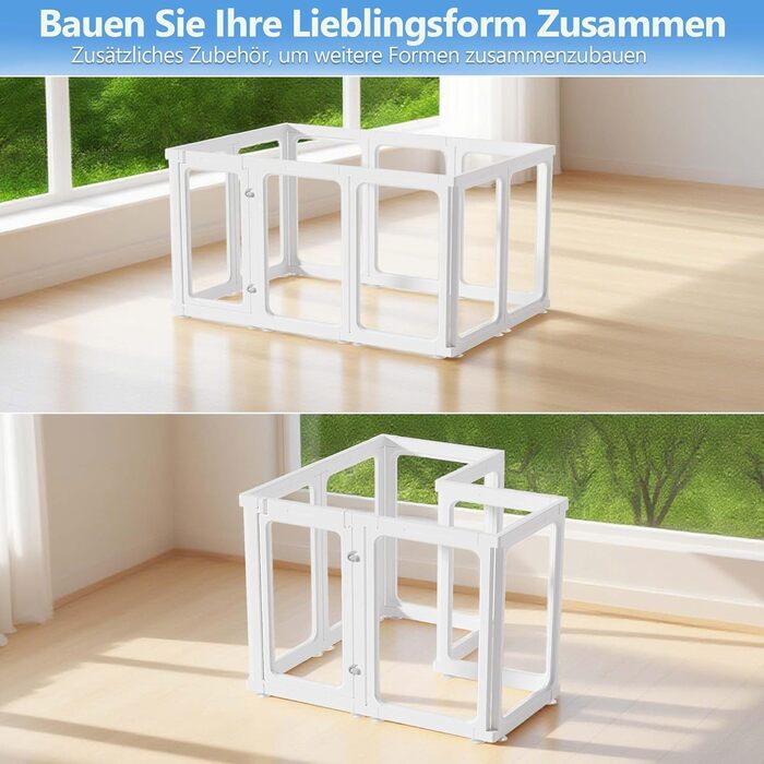 Кія для цуценят SISKEYCOOC 60 см з акрилового пластику, прозорий, з дверцятами, для собак середніх та маленьких порід, легкий у догляді, для дому, 10 шт. Білий, 9+1, висота 60 см