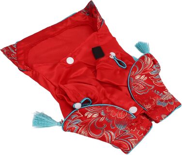 Костюм для собак і котів у стилі чеонгсам: елегантний набір Tang з атласу, м'яка бавовна, для святкування (XS)