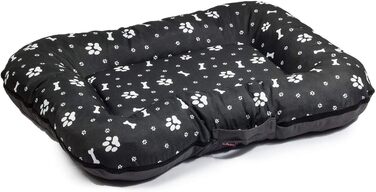 Водонепроникне лежанка для собак, лежанка-матрац з Codura, великі породи, чорний колір з білим візерунком, розмір XL (105 x 85 см)
