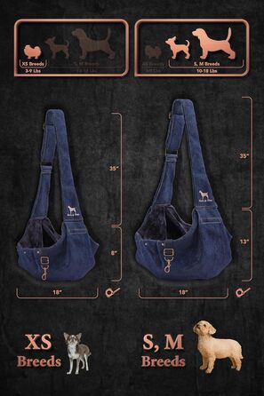 Трансформер для собак Noah & Paw до 5 кг: сумка-переноска з регульованим ремінцем та м'яким хутром, подвійний захист, преміум денім