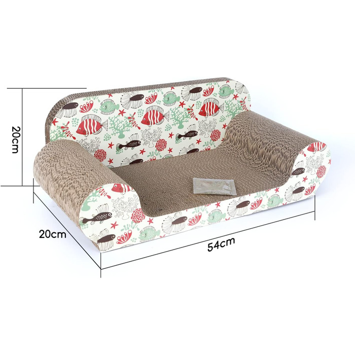 Nobleza - когтеточка для котів з котячою м'ятою, ігрова зона, картридж, 56 x 26 x 20 см