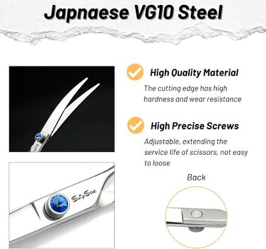 Професійна вигнута ножиця для собак, JP440C з нержавіючої сталі, для грумінгу, стрижки собак, кроликів, котів, обличчя, вух, лап. Ергономічна ручка.