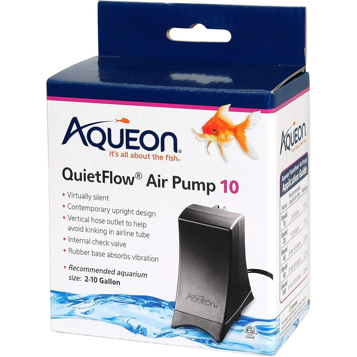 Aqueon QuietFlow тиха акваріумна повітряна помпа для акваріумів 2–10 галонів, модель 10