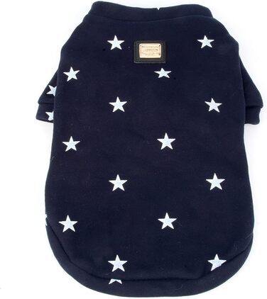 Теплий зимовий пуловер з зірковим малюнком для собак середніх та великих порід, SMALLLEE_LUCKY_STORE, блакитний (3XL)
