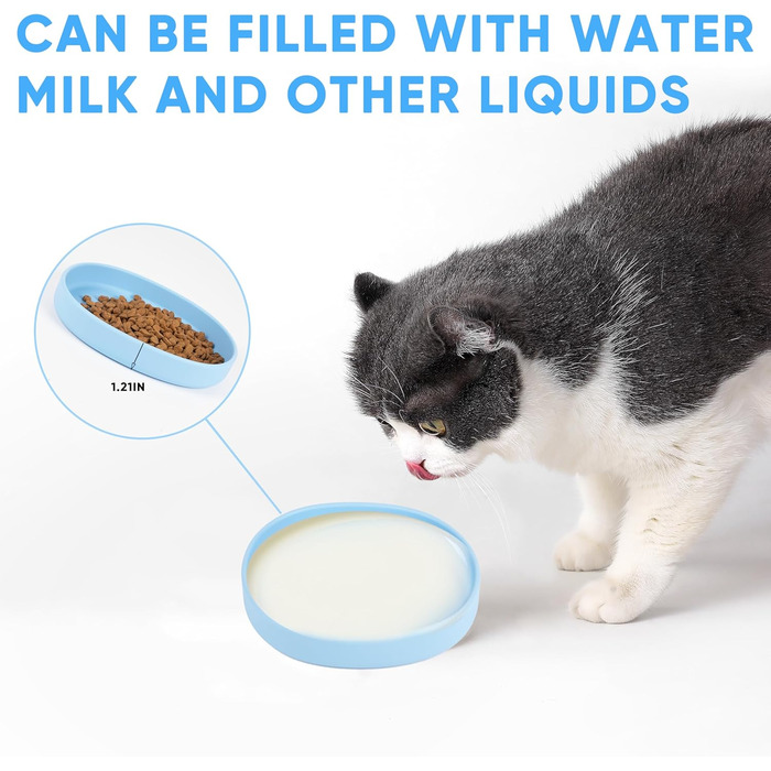 Миски для котів та собак Bebeibon: силіконові, неслизькі, 330 мл, 2 шт. (Блакитний)