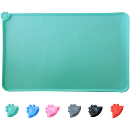 Силіконовий килимок для собак та котів, вологостійкий, неслизький, для мисок, їжі для котів та собак, підняті краї, щоб запобігти розбризкуванню на підлогу (зелений)