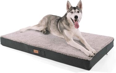 Ортопедичне ліжко для собак Balu, XXL (120x100 см), коричневе, з пам'яті ефекту, дихаюче, нековзне, знімний чохол