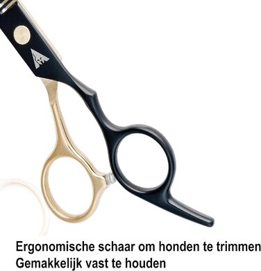 Професійний набір ножиць для собак Achilles 6 дюймів - чорний та золотий
