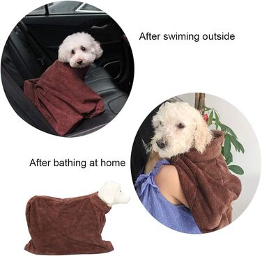 Халат для собак Харікаджі, рушник з мікрофібри, вбираючий, з блискавкою, для цуценят та собак малих та середніх порід M: довжина 82 см