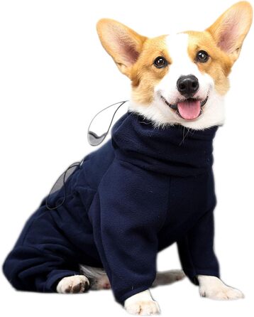 Зимовий теплий одяг для собак: теплий комбінезон-куртка проти випадання шерсті, вітронепроникний, для малих, середніх та великих собак (XS, темно-синій)